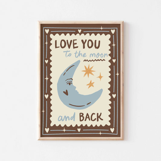 Love You To The Moon And Back Art Print - Posterami