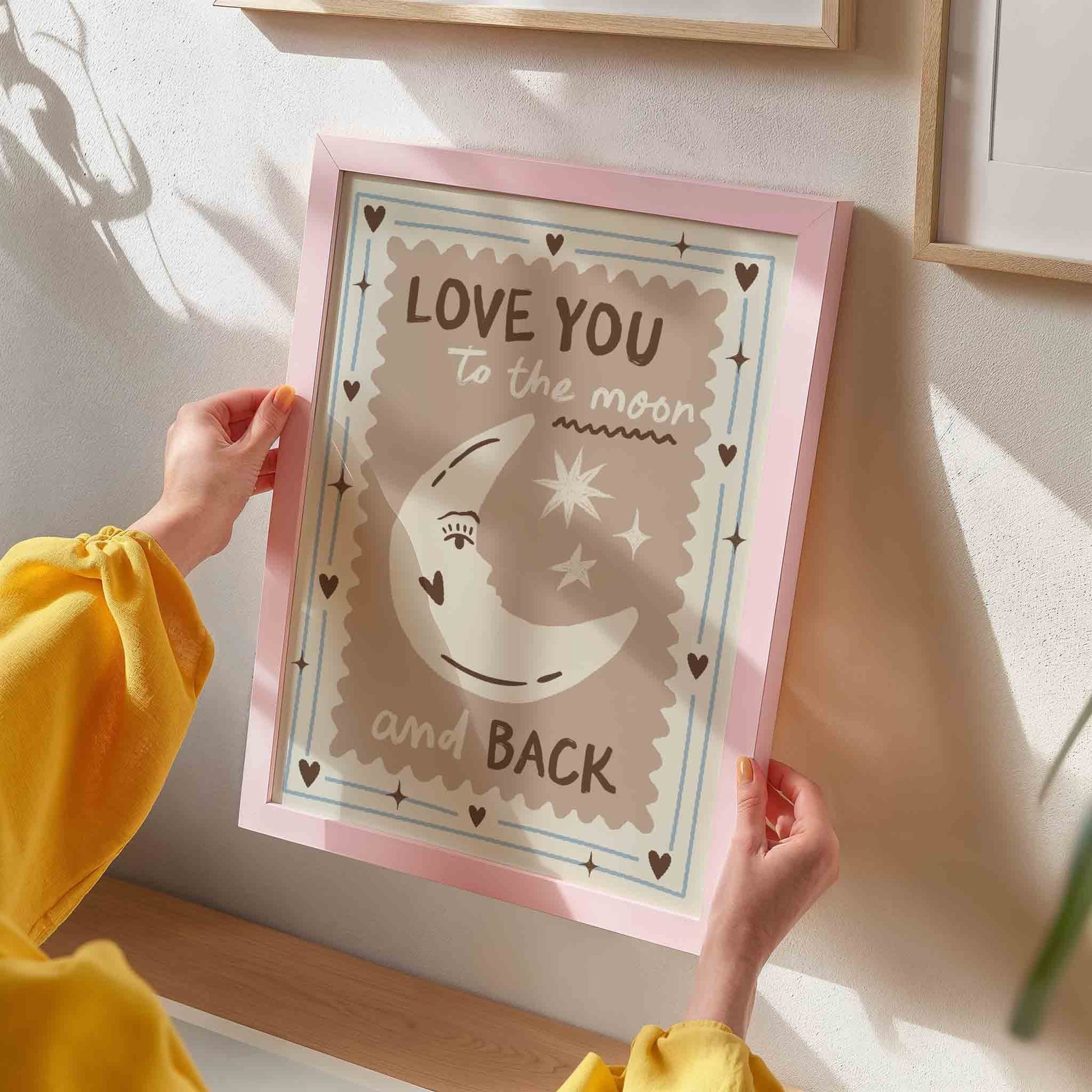 Love You To The Moon And Back Art Print - Posterami