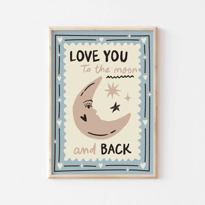 Love You To The Moon And Back Art Print - Posterami