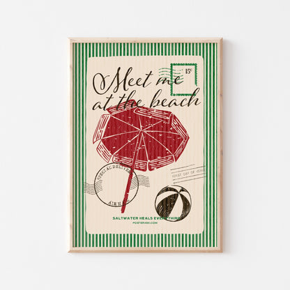 Meet Me At The Beach Art Print - Posterami