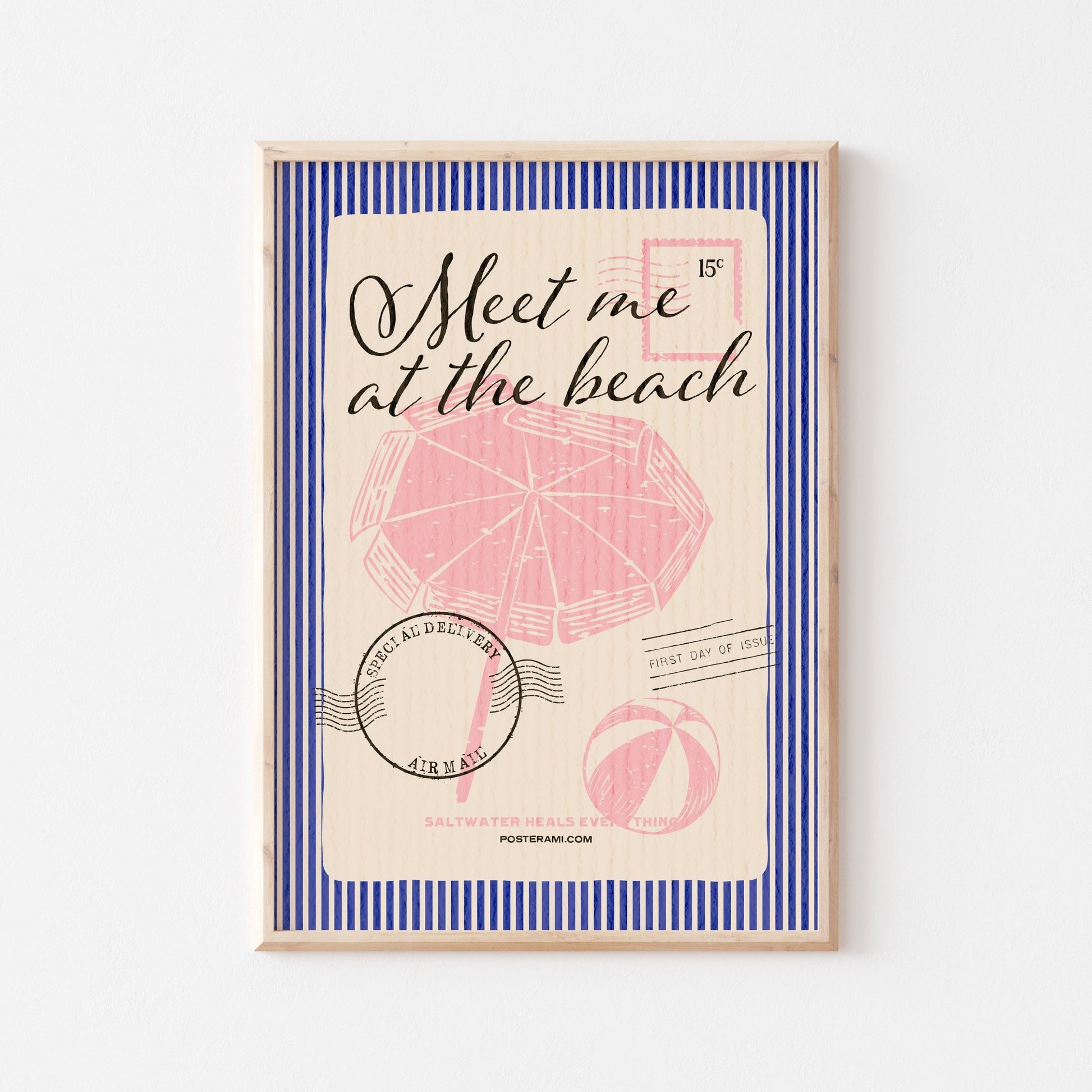 Meet Me At The Beach Art Print - Posterami