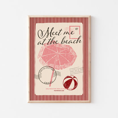 Meet Me At The Beach Art Print - Posterami