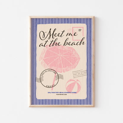 Meet Me At The Beach Art Print - Posterami