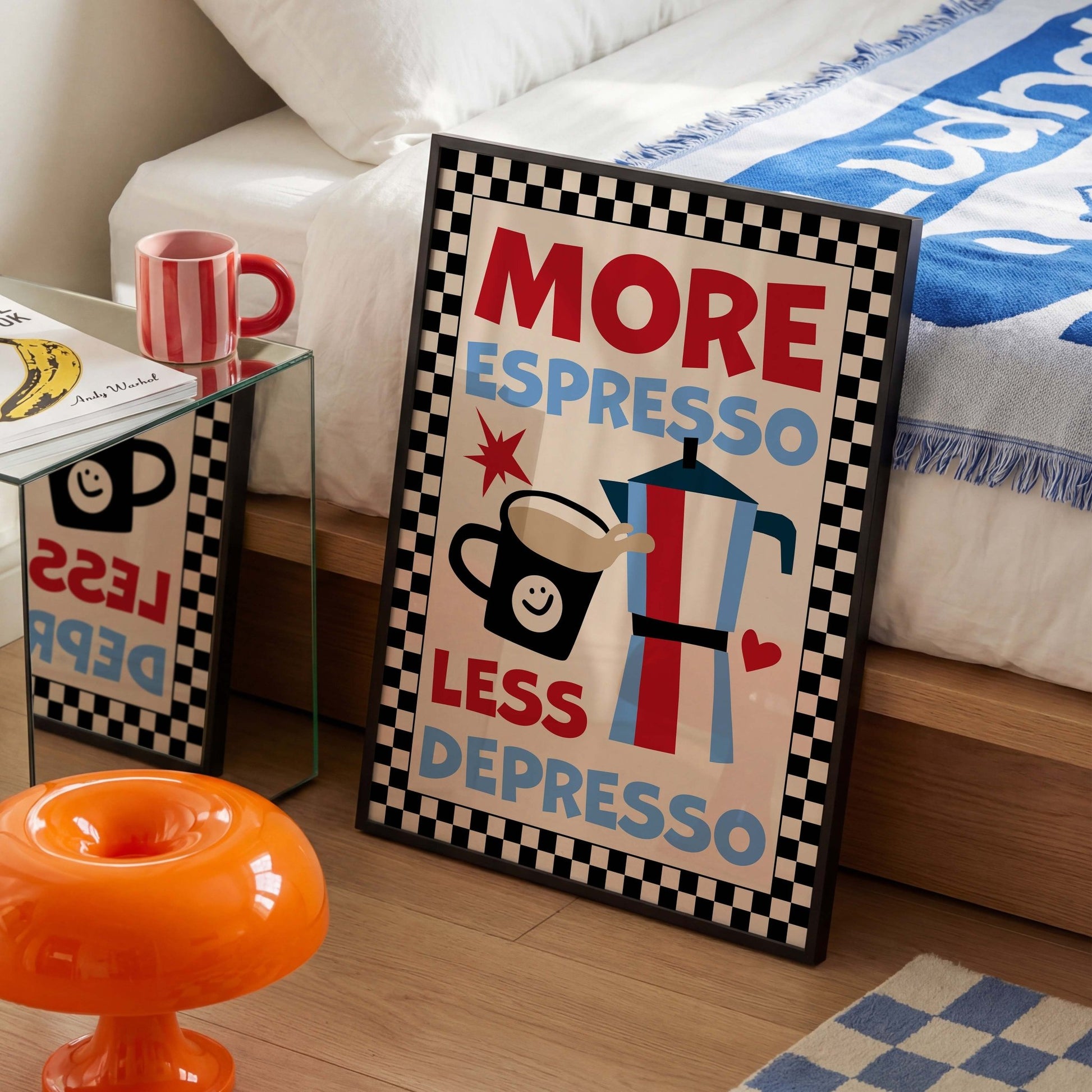 More Espresso Less Depresso Art Print - Posterami