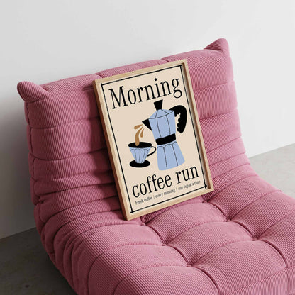 Morning Coffee Run Art Print - Posterami
