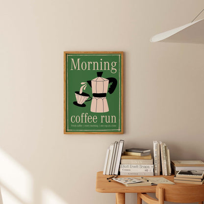 Morning Coffee Run Art Print - Posterami