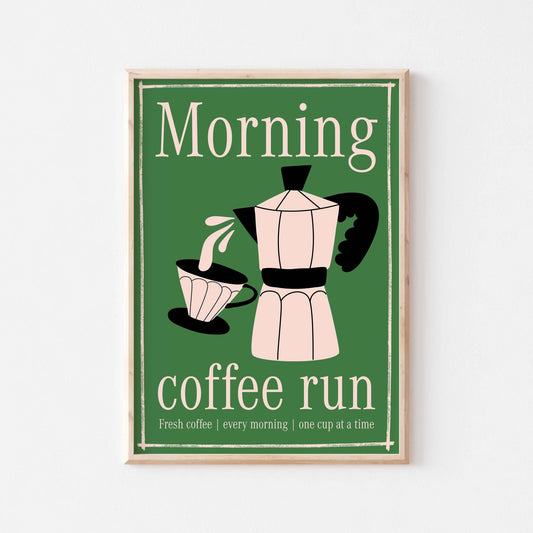 Morning Coffee Run Art Print - Posterami