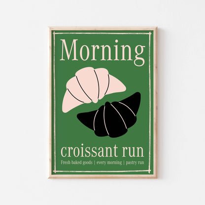 Morning Croissant Run Art Print - Posterami