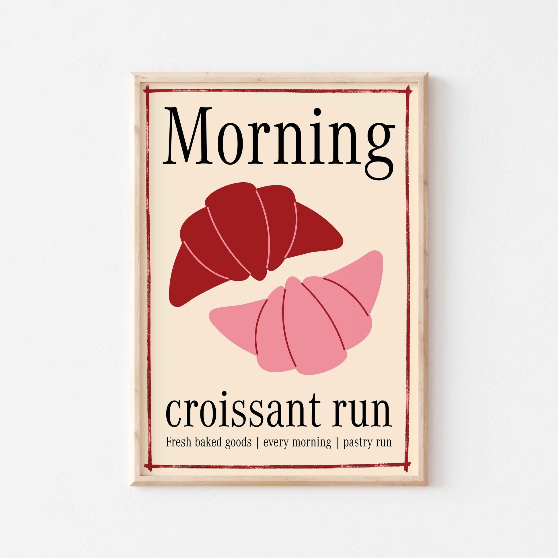 Morning Croissant Run Art Print - Posterami