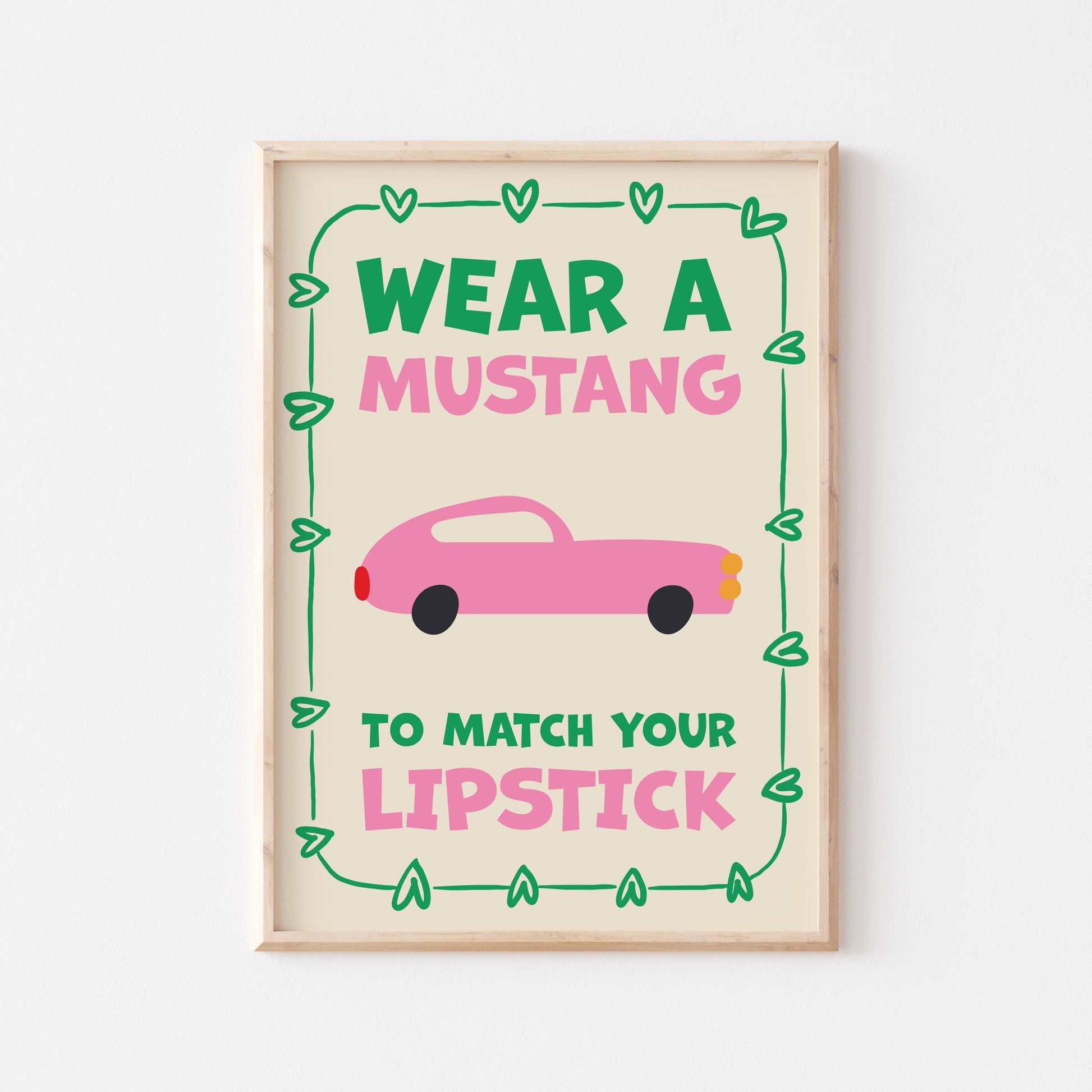 Mustang And Lipstick Art Print - Posterami