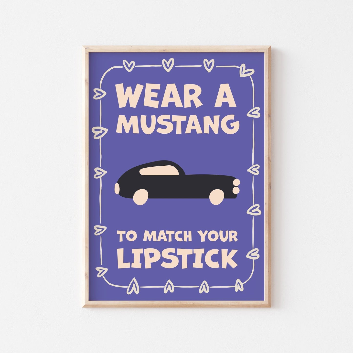 Mustang And Lipstick Art Print - Posterami