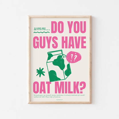 Oat Milk Art Print - Posterami