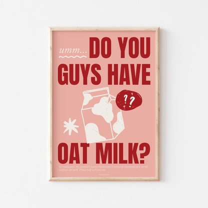 Oat Milk Art Print - Posterami
