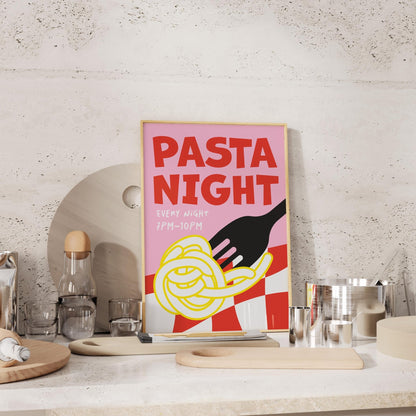 Pasta Night Art Print - Posterami