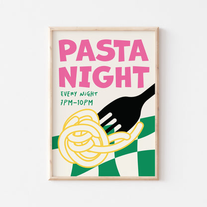 Pasta Night Art Print - Posterami