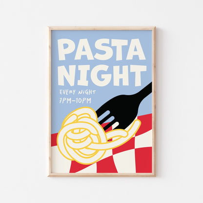 Pasta Night Art Print - Posterami
