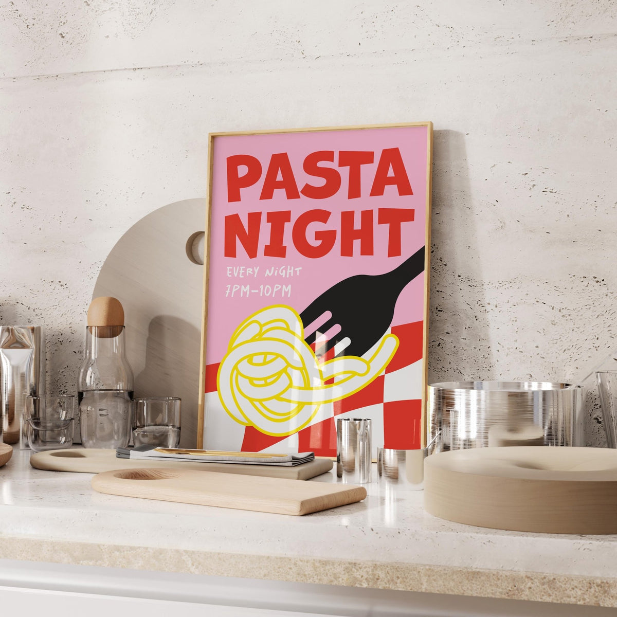 Pasta Night Art Print - Posterami