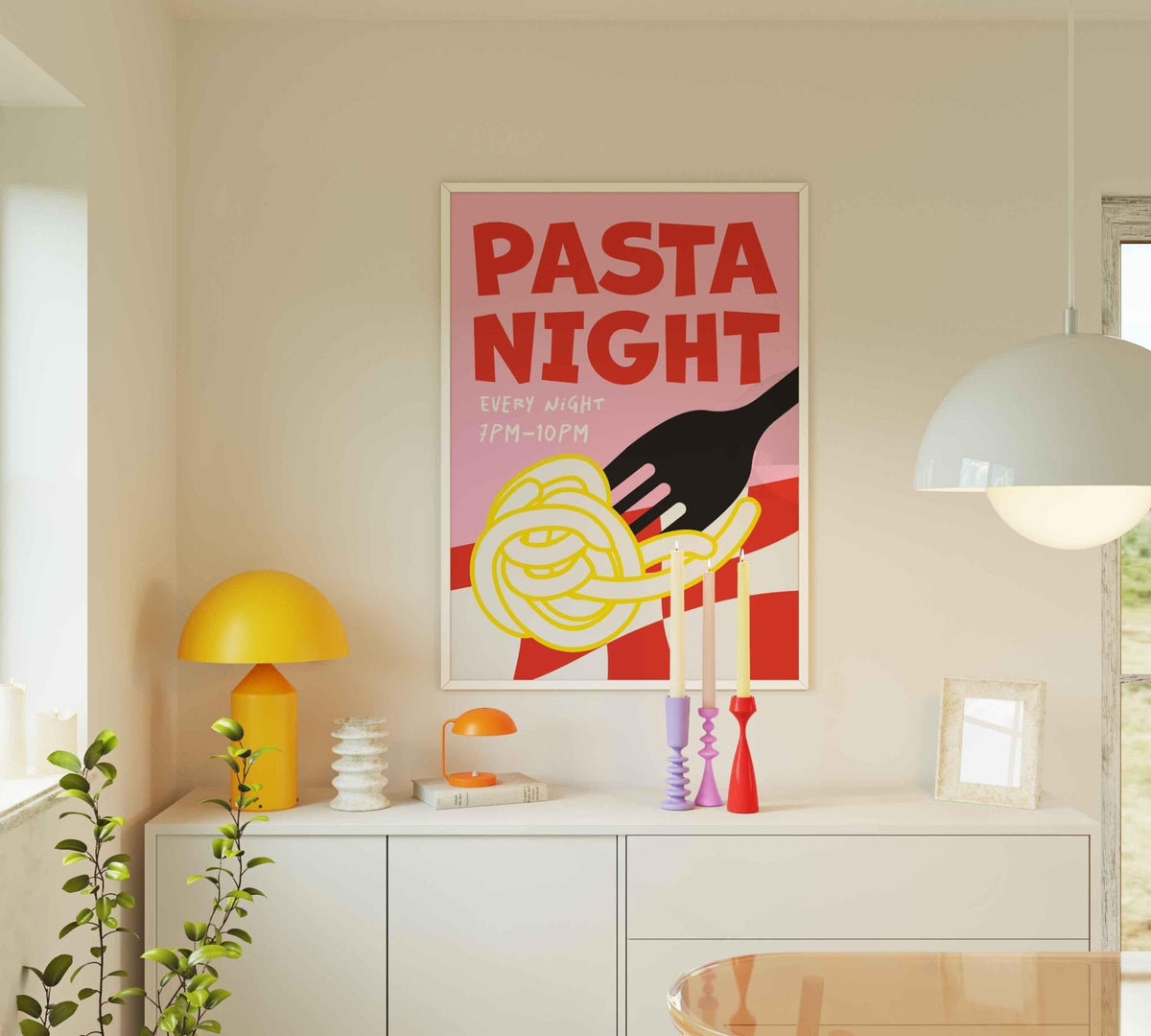Pasta Night Art Print - Posterami