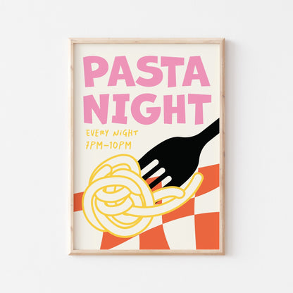 Pasta Night Art Print - Posterami