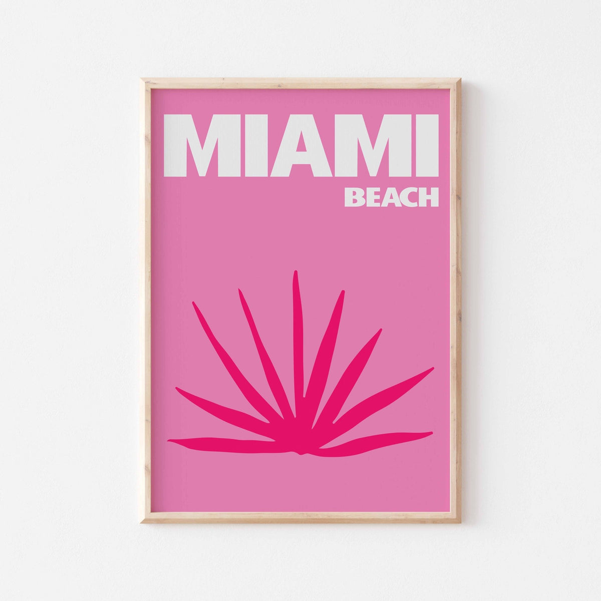 Miami Pink Lettering Pink Miami Beach Art Print – Posterami