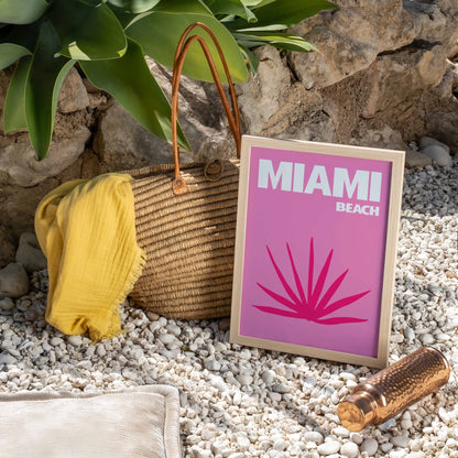 Pink Miami Beach Art Print - Posterami