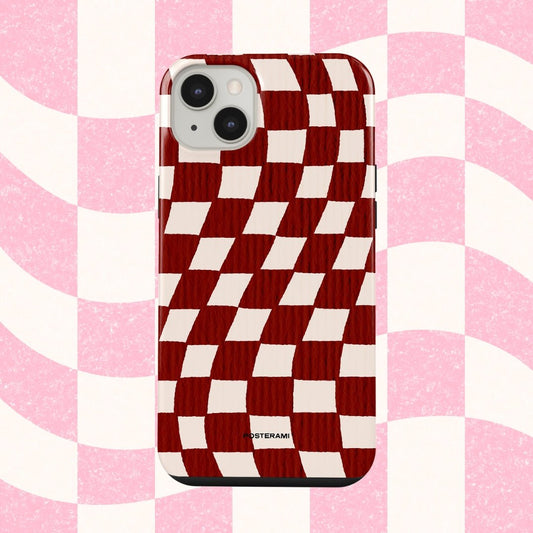 Red Checkers Tough Phone Case - Posterami