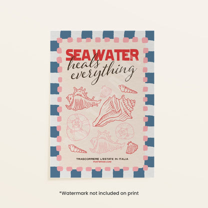 Sea Water Heals Art Print - Posterami