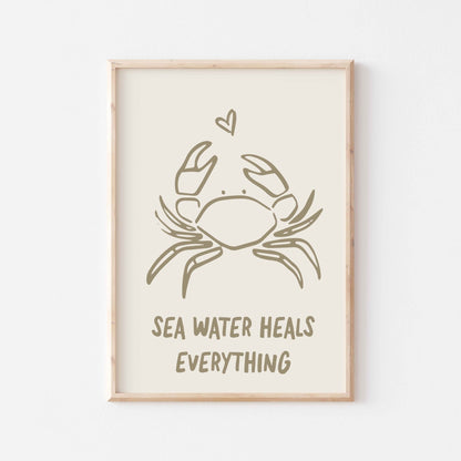 Sea Water Heals Everything Art Print - Posterami