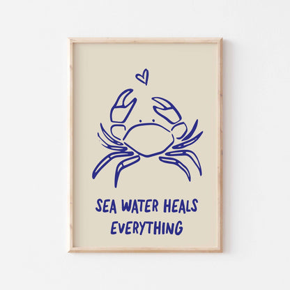 Sea Water Heals Everything Art Print - Posterami