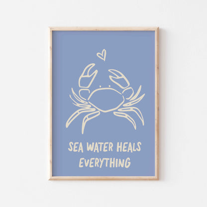 Sea Water Heals Everything Art Print - Posterami