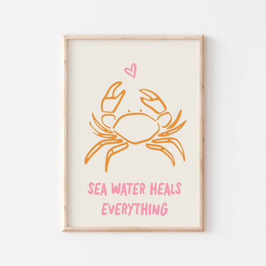 Sea Water Heals Everything Art Print - Posterami