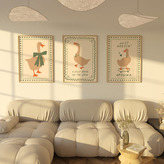 Silly Goose Art Print Set of 3 - Posterami