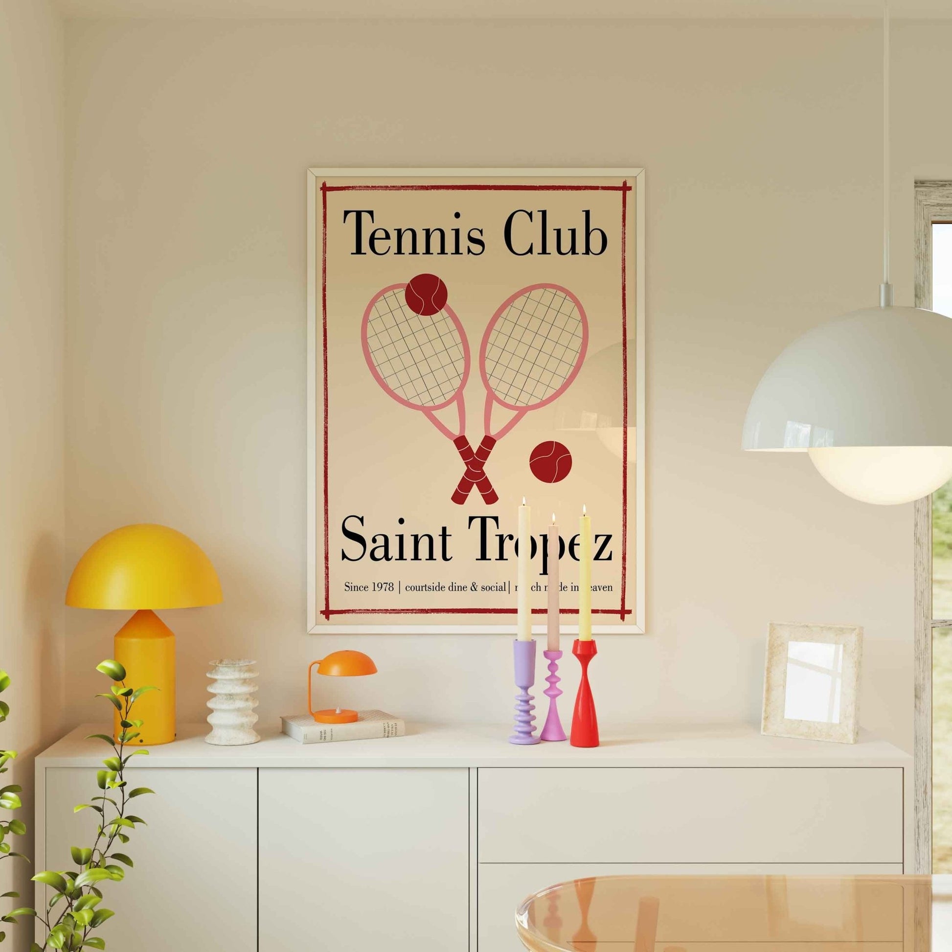 Tennis Club Saint Tropez Art Print - Posterami
