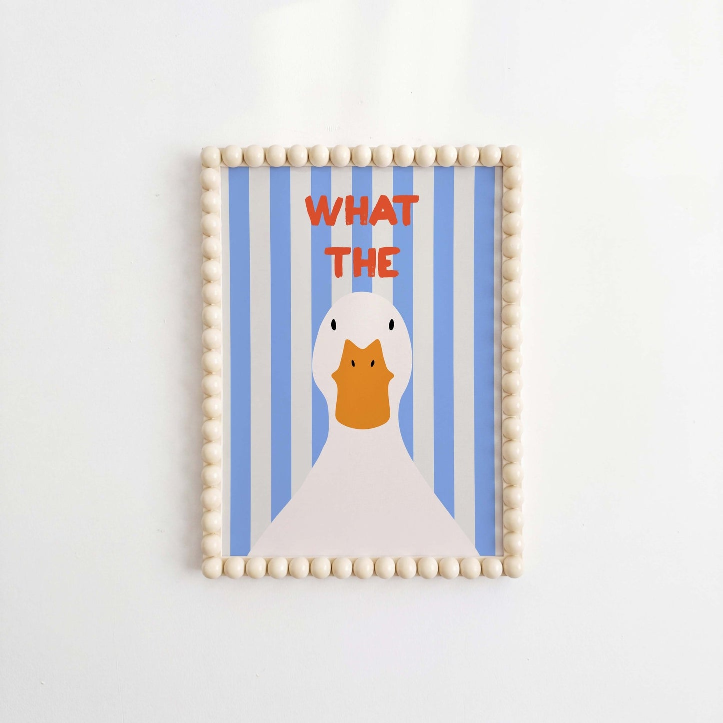What The Duck Blue Striped Art Print - Posterami