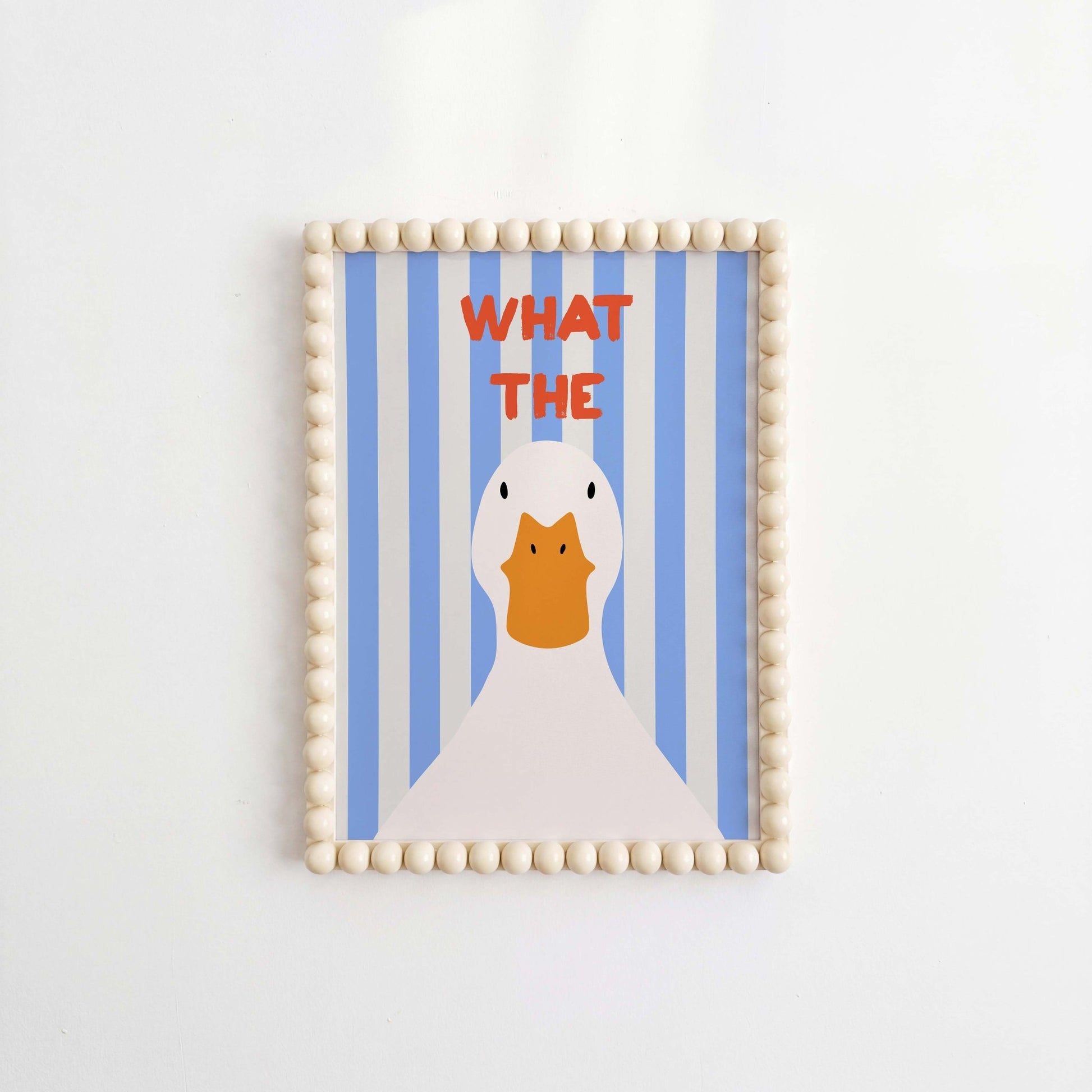 What The Duck Blue Striped Art Print - Posterami