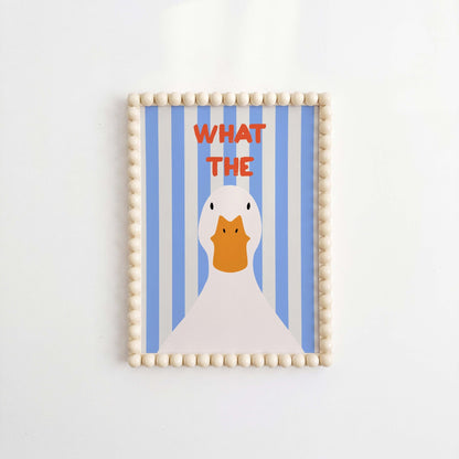 What The Duck Blue Striped Art Print - Posterami