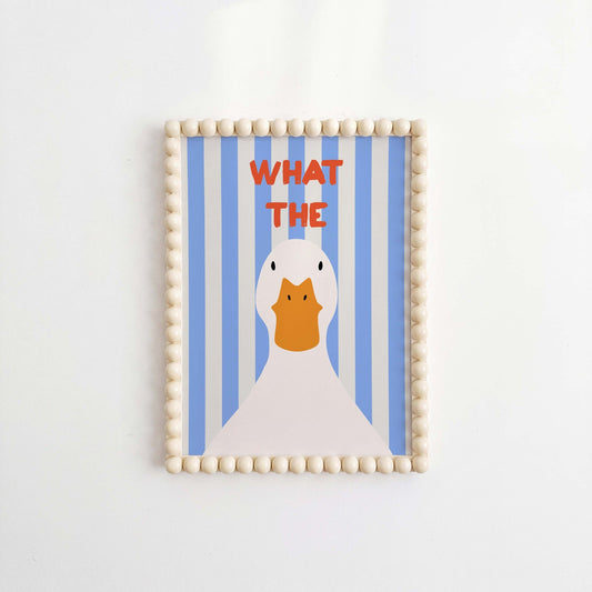 What The Duck Blue Striped Art Print - Posterami