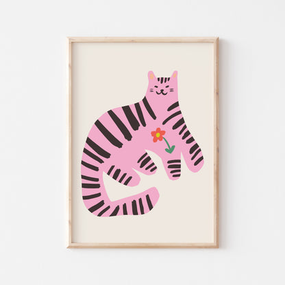 Pink Flower Kitten - POSTERAMI