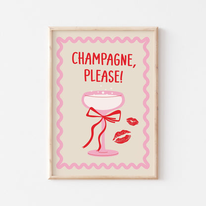 Champagne Please! Art Print - Posterami