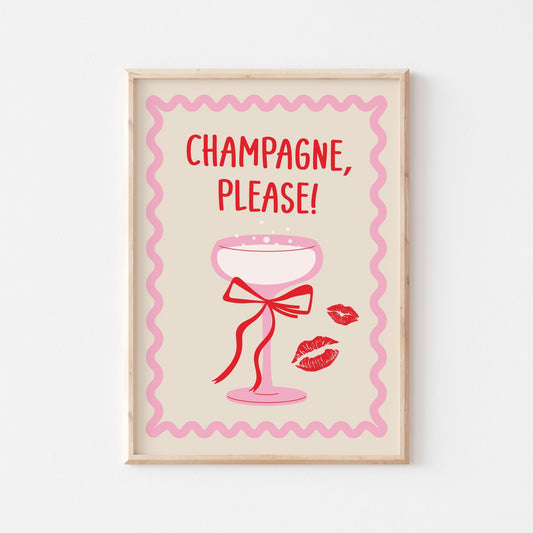 Champagne Please! Art Print - Posterami