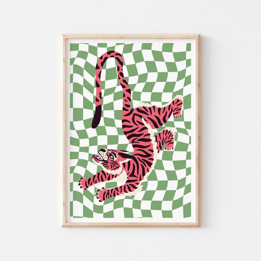 Checkered Tiger - POSTERAMI