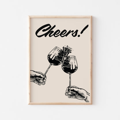 Cheers! Wine Art Print - POSTERAMI
