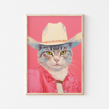 Cowboy Cat Art Print - POSTERAMI