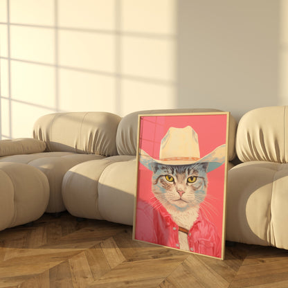 Cowboy Cat Art Print - POSTERAMI