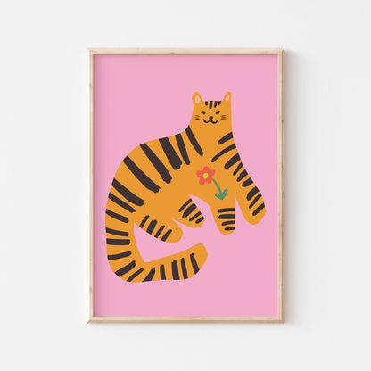 Flower Kitten Pink - POSTERAMI