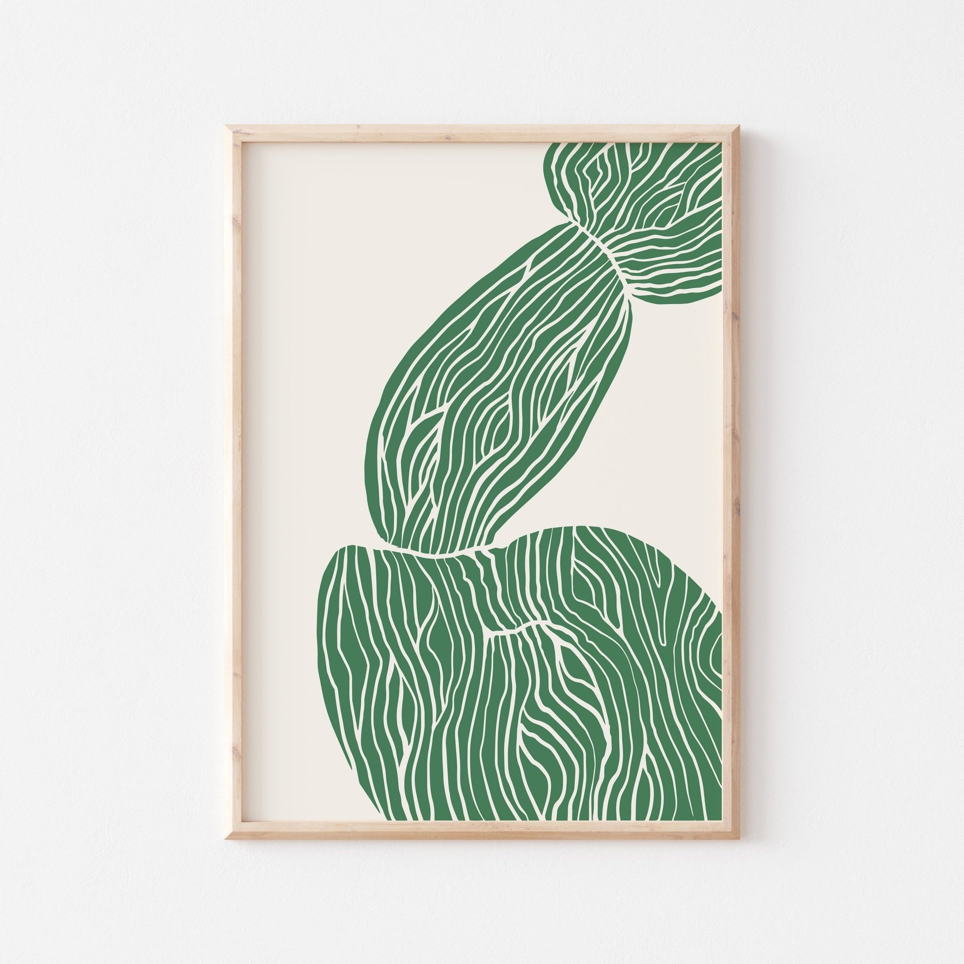 Green Abstract Lines Art Print - POSTERAMI
