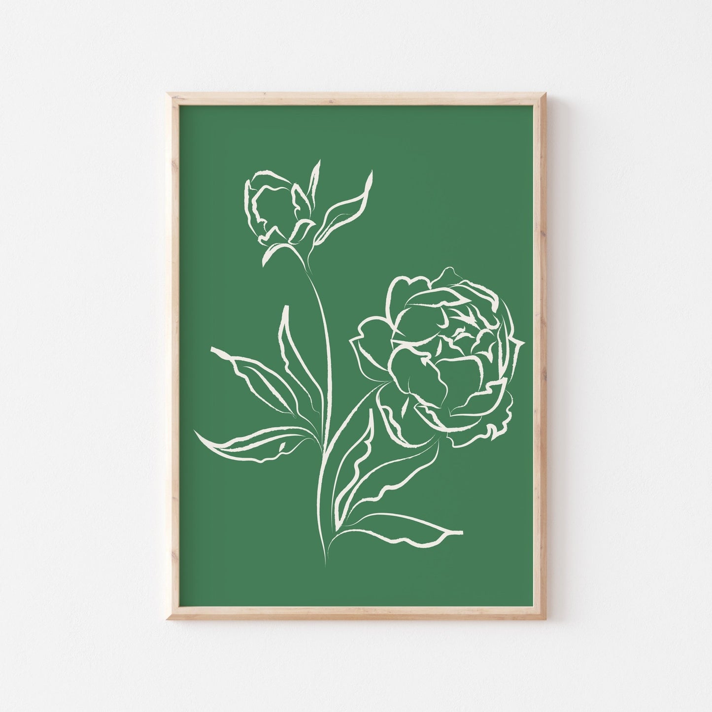 Green Flowers Art Print - POSTERAMI
