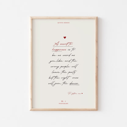 Secret To Happiness Art Print - Posterami