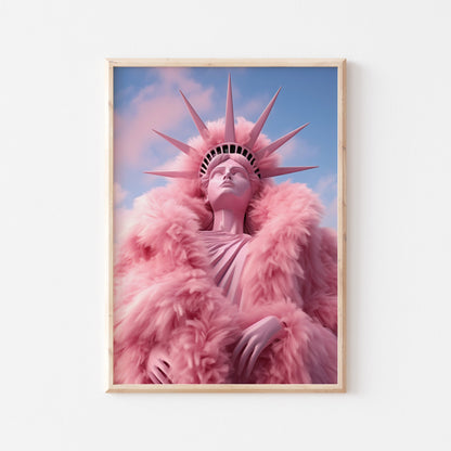 Statue of Liberty in Pink Fur - POSTERAMI
