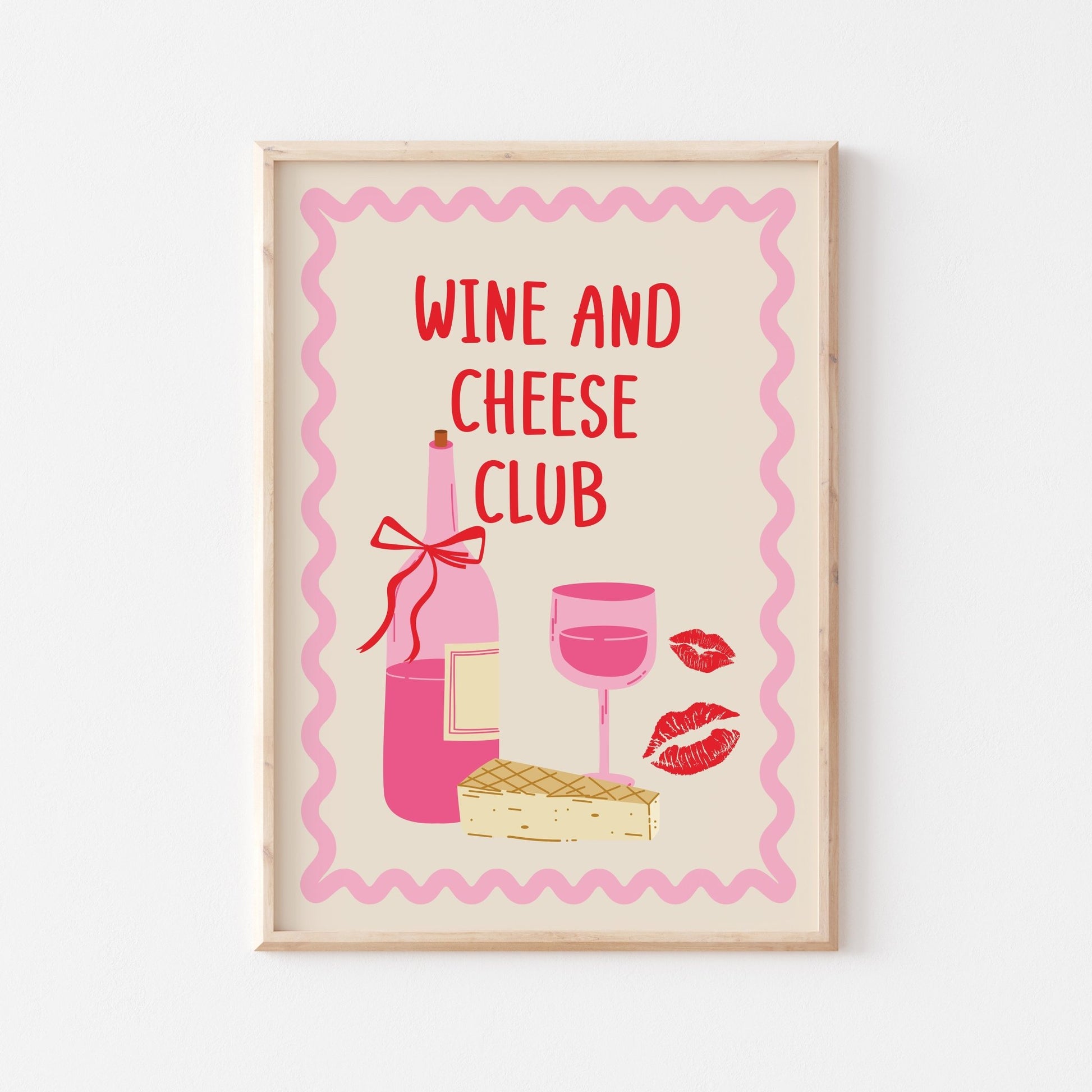 Wine And Cheese Club Art Print - Posterami